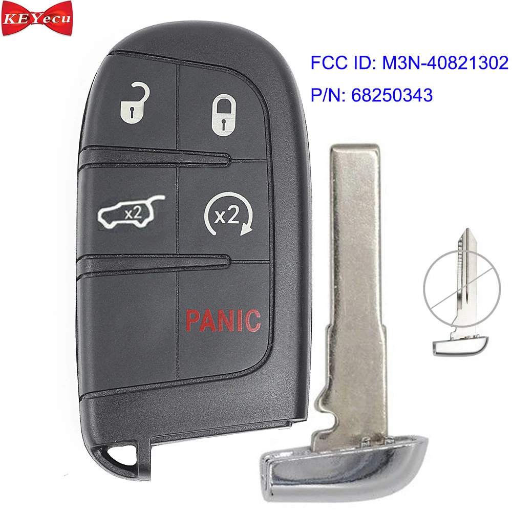 

KEYECU for Jeep Compass 2017 2018 Smart Remote Car Key Fob 433MHz FCC ID M3N-40821302 P/N 68250343