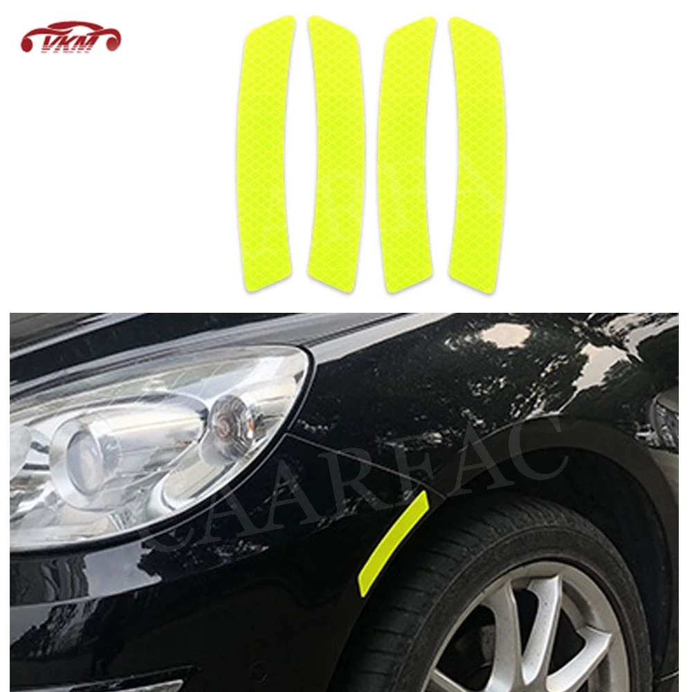 

Car Wheel Eyebrow Reflective Warning Strip Stickers Bumper Safety Warning Light Reflector Protective Stickers For Ford For BMW