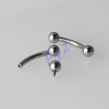 16 г 14 г G23 титановые пирсинг для бровей с внутренней резьбой изогнутые банановые кольца Спиральные серьги траги ниппельные кольца ювелирные изделия