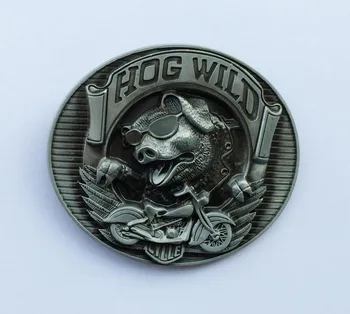 

Hog Wild Pig Belt Buckle Motor Engine Belt Buckle