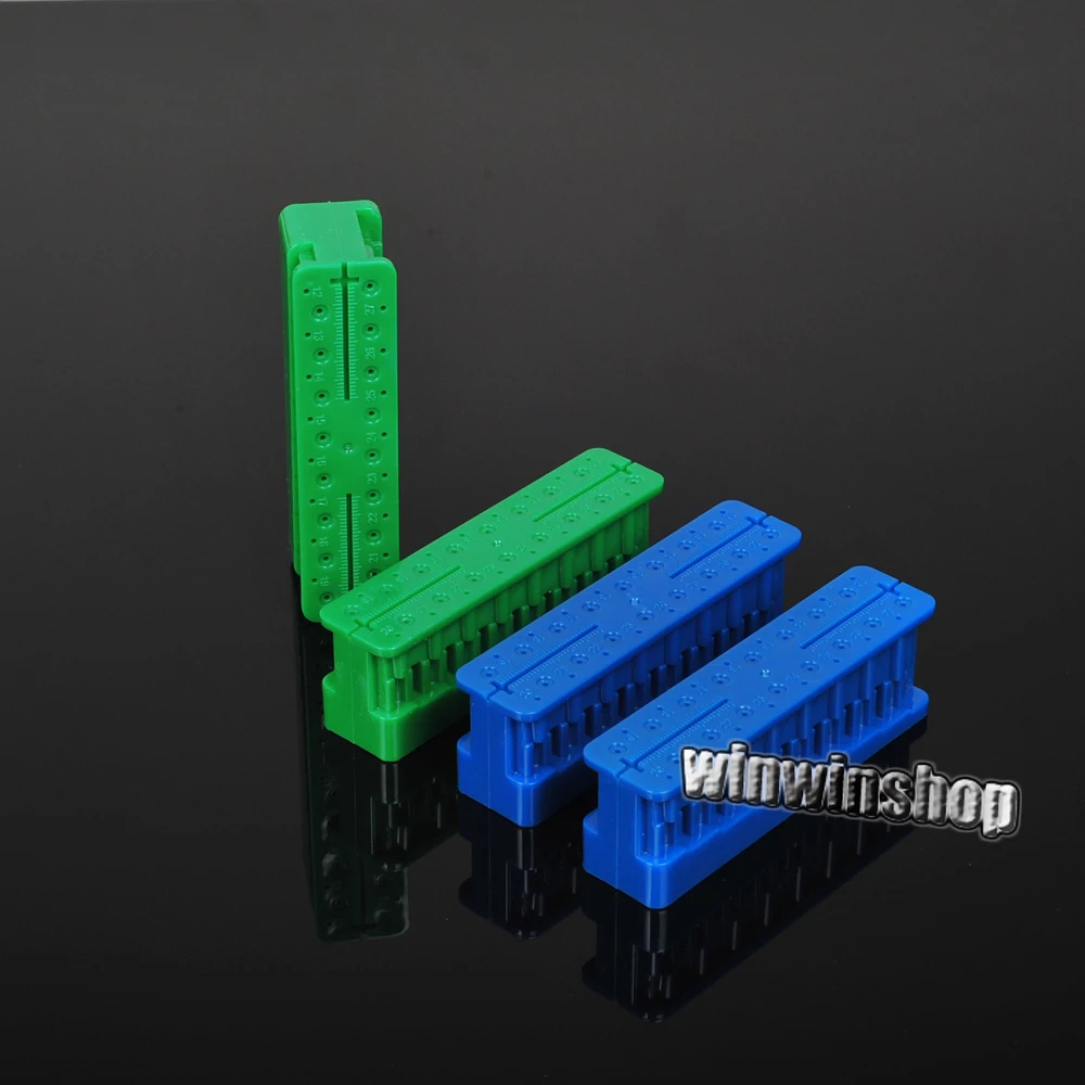 

Dental Lab Endo Measuring Block Autoclavable Endodontic Blue and Green 4pcs