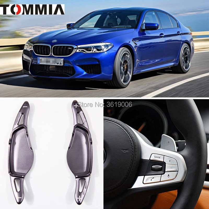 

tommia 2pcs Steering Wheel Aluminum Shift Paddle Shifter Extension For BMW M5 2018 Car-styling
