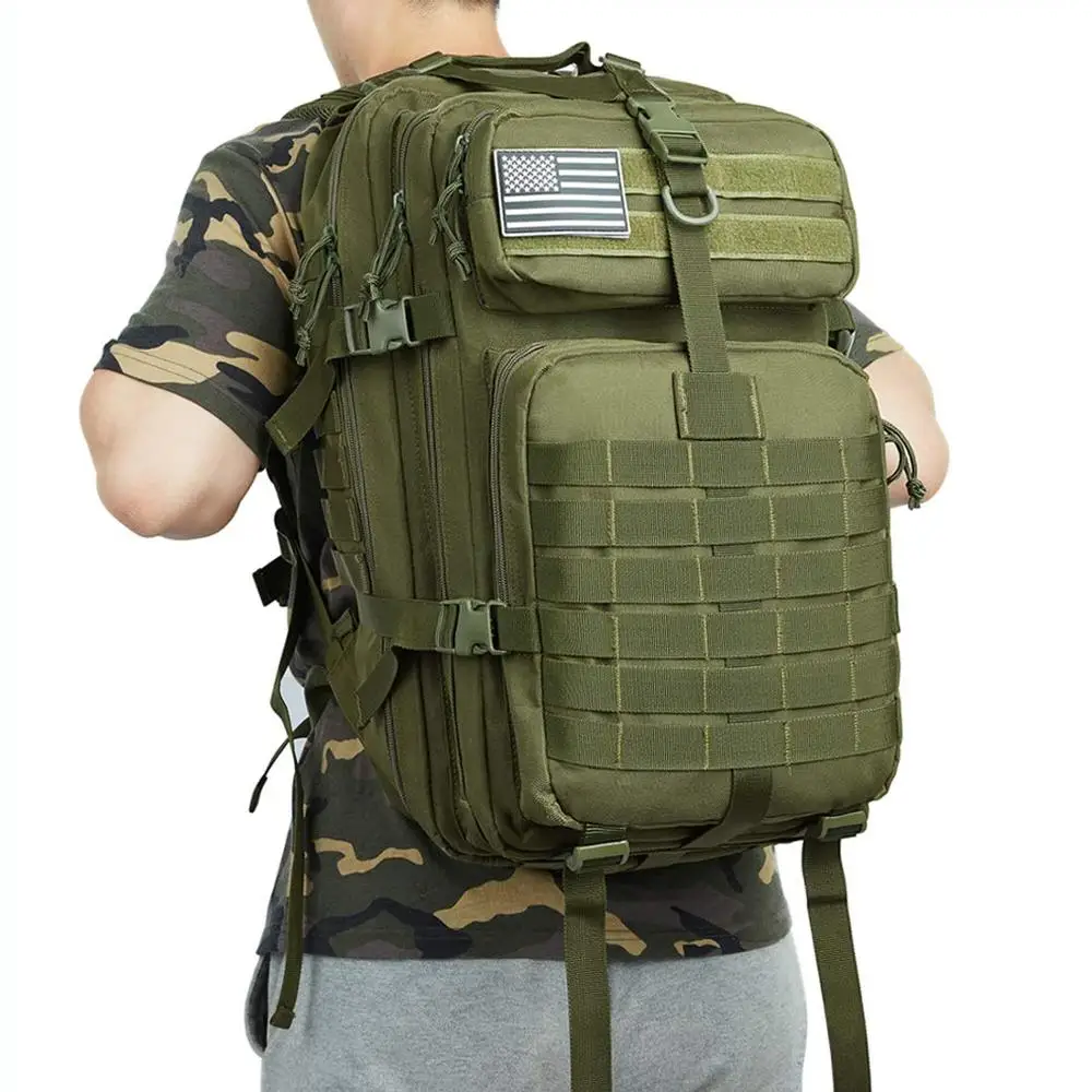  50L Capacity Men Army Military Tactical Large Backpack Waterproof Outdoor Sport Hiking Camping Hunt