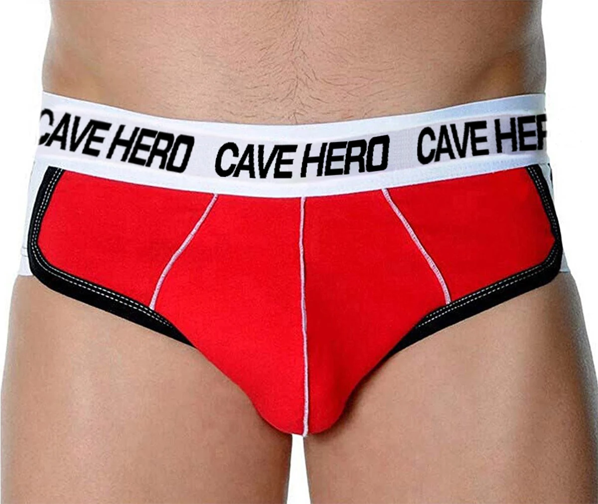 Cavehero Sexy Хлопок мужские боксеры бум Лифт Панталоны Нижнее белье с мягкими в спине внутри - Цвет: Красный