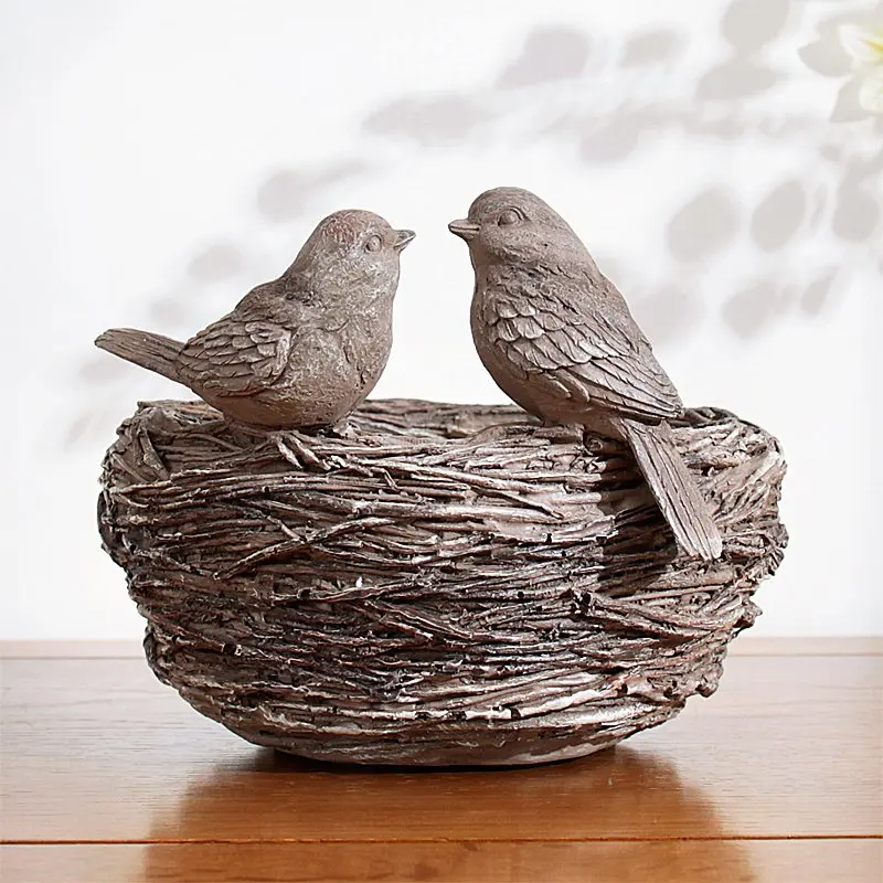 

Some USA country style old nest ornaments containing resin plate D0193