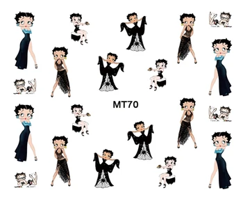 

Decal Nail MT70 Cartoon Black Betty Nail Art Water Transfer Sticker Decal For Nail Art Tattoo Tips Boop DIY Nail Tool