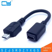 Short Straight Mini USB Female to Micro USB Male Cable Adapter for Mobile phones and tablet