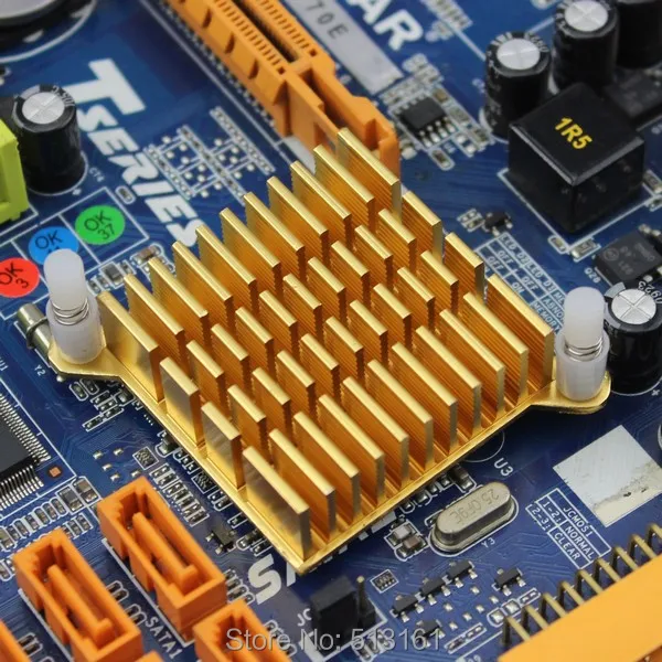 

10 Pieces / Lot 40x40x13mm Golden Mini Cooler Aluminum Northbridge Cooling Heatsink