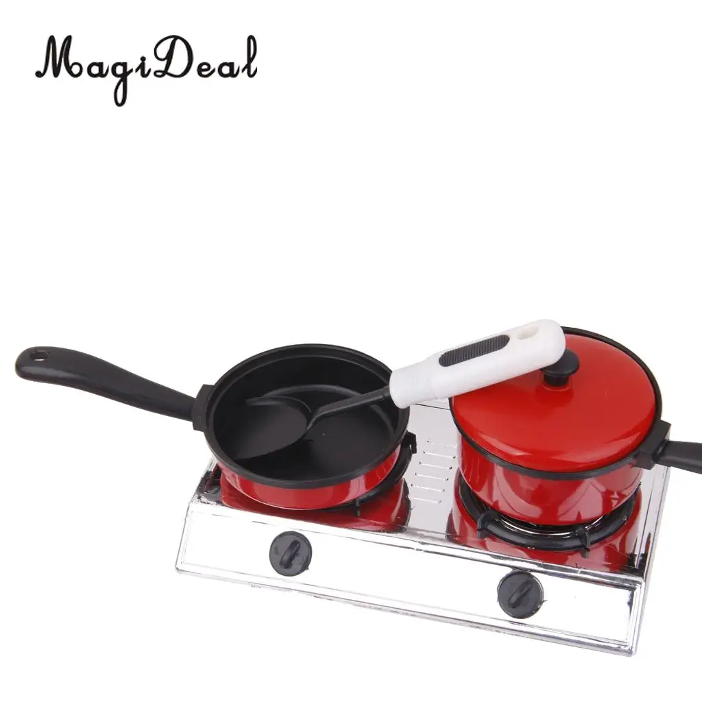 MagiDeal Hot Product 1Set Plastic Kitchen Cookware Kitchenware Set for Dollhouse Children Kids Pretend Play Toys Birthday Gift