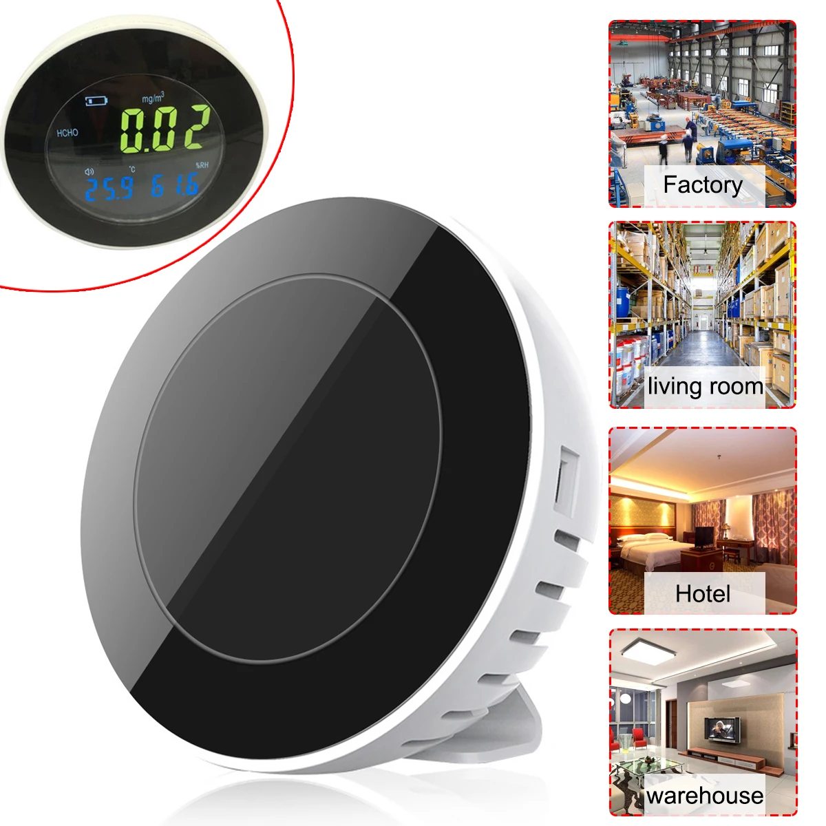 

FUNN-Hti NEW HT-502 3 in 1 Co2 Meter Temperature Hygrometer Digital Portable Gas Leak Detector Analyzer formaldehyde Monitor T