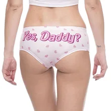 Модные розовые сексуальные женские трусики с 3D принтом Yes Daddy, женские трусики, сексуальные трусики для женщин