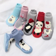 Вязаные флисовые зимние сапоги ручной работы с героями мультфильмов для маленьких девочек и мальчиков, Нескользящие ботиночки для детей 0-24 месяцев