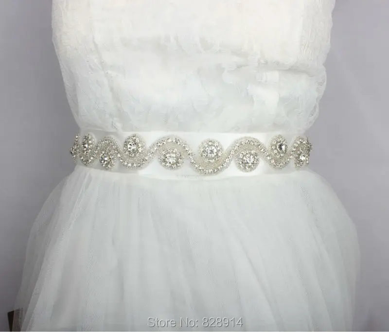 Лидер продаж Роскошный Стразы Аппликация Лента свадебный пояс белый ремешок для свадебного платья очень блестящие и красивые