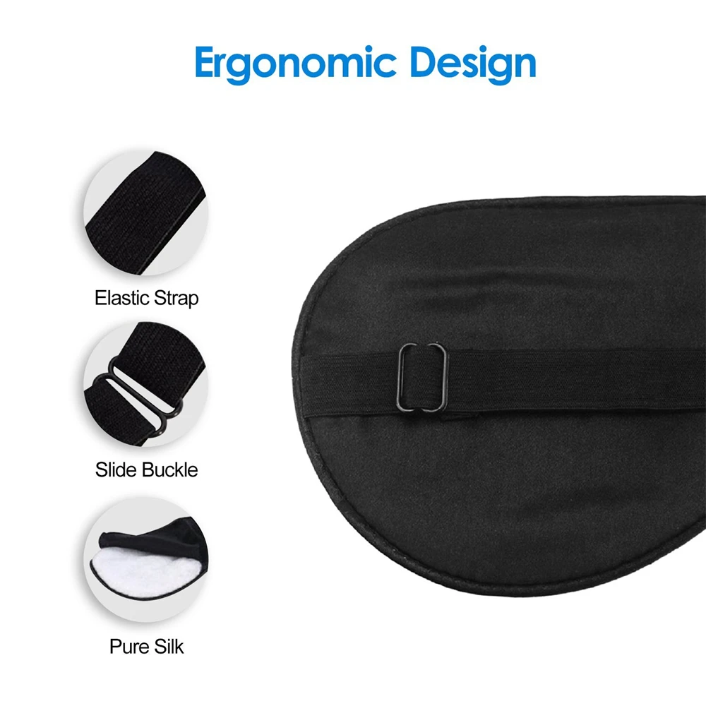 1Pcs Silk Sleep Mask Sleeping Eyeshade Cover Health Care Wellness Eye Patches Night Sleep Aid Eyemask For Men Women