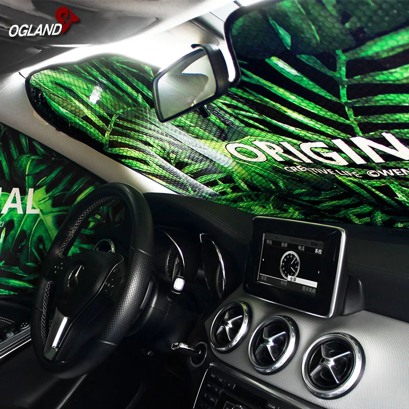 Car Window Windshield Sunshade Covers For Ordinary Car Reflective Foil Anti-UV Curtain Front Colorful And Cool Sucker Fixed