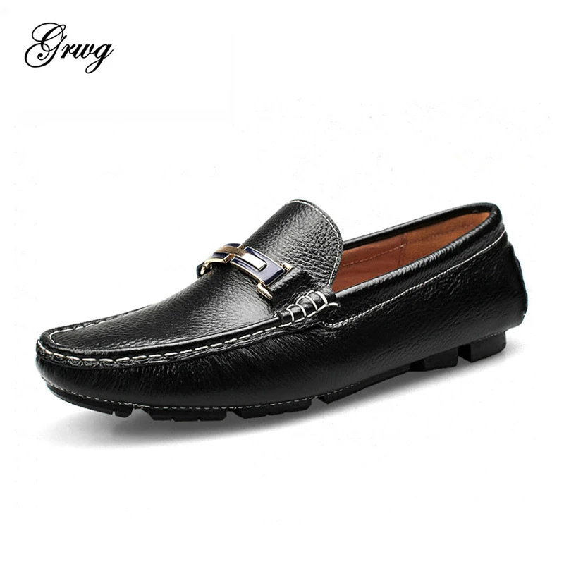 

GRWG 100% Genuine Cow Leather Men Shoes Spring Summer Casual Male Moccasins Comfortable New Fashion Men Driving Shoes