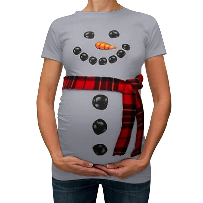 

Maternity Fashion Snowman Pregnant T-Shirt Cartoon maternity tops pregnancy clothes Tops pregnant clothes
