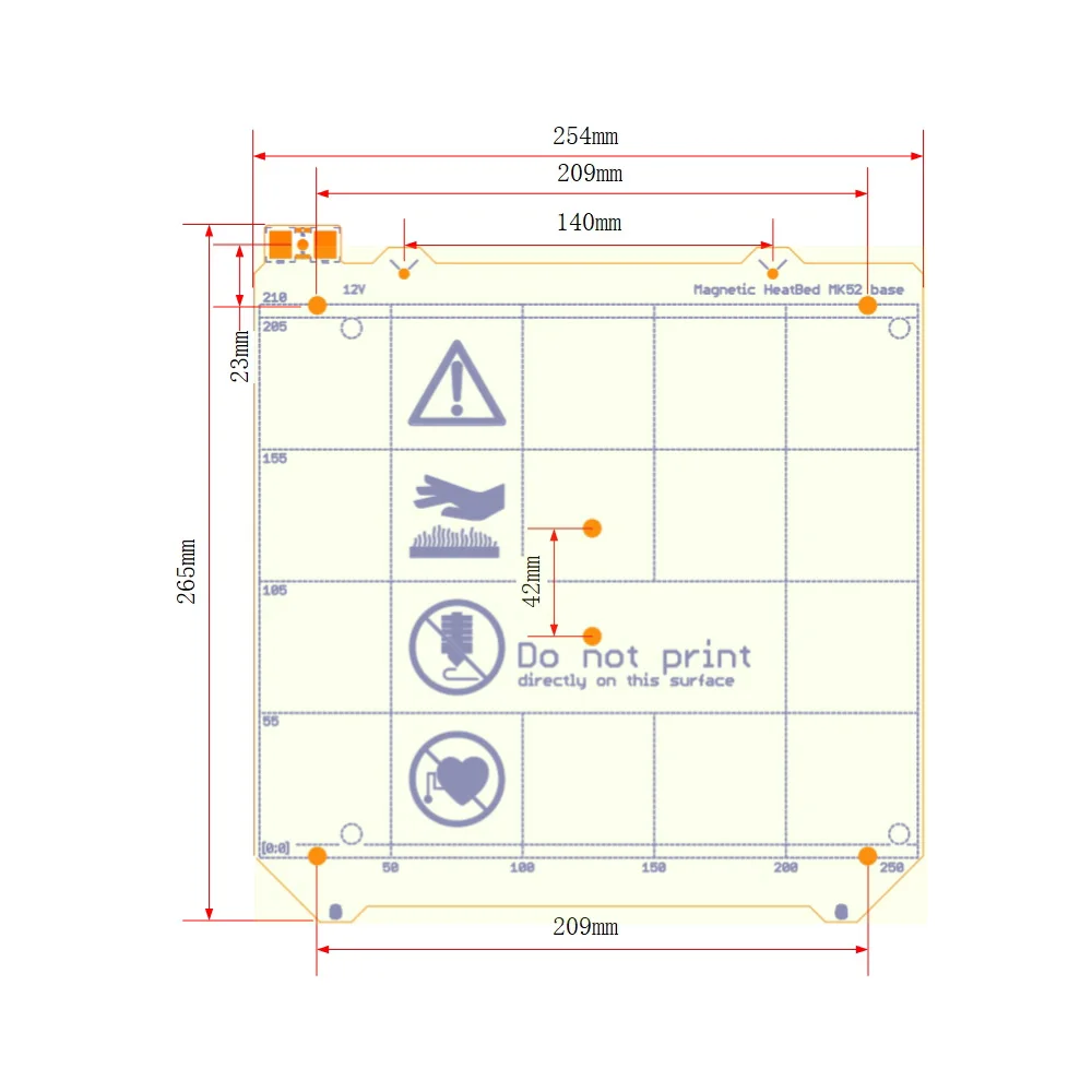 Части 3D-принтера DIY 3d принтер с подогревом Магнитный MK52 pcb Heatbed 24 V/12 V в сборе