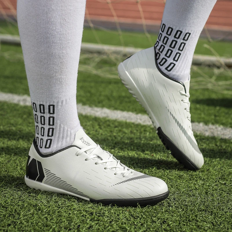 POLALI новые взрослые мужские уличные футбольные бутсы высокие TF/футбольные бутсы для твёрдой площадки тренировочные спортивные кроссовки обувь размер 35-44