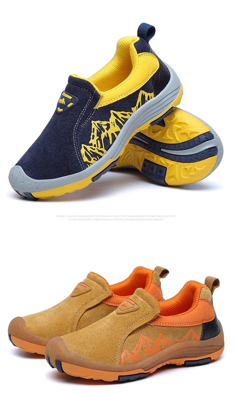 Детская обувь из натуральной кожи; кроссовки для мальчиков и девочек; модная дышащая водонепроницаемая детская повседневная обувь; большие размеры; 31-41; высокое качество