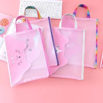 

Bear Laser Mesh File Document Holder School Office Bag Tote Organizer Fine Workmanship Handbag