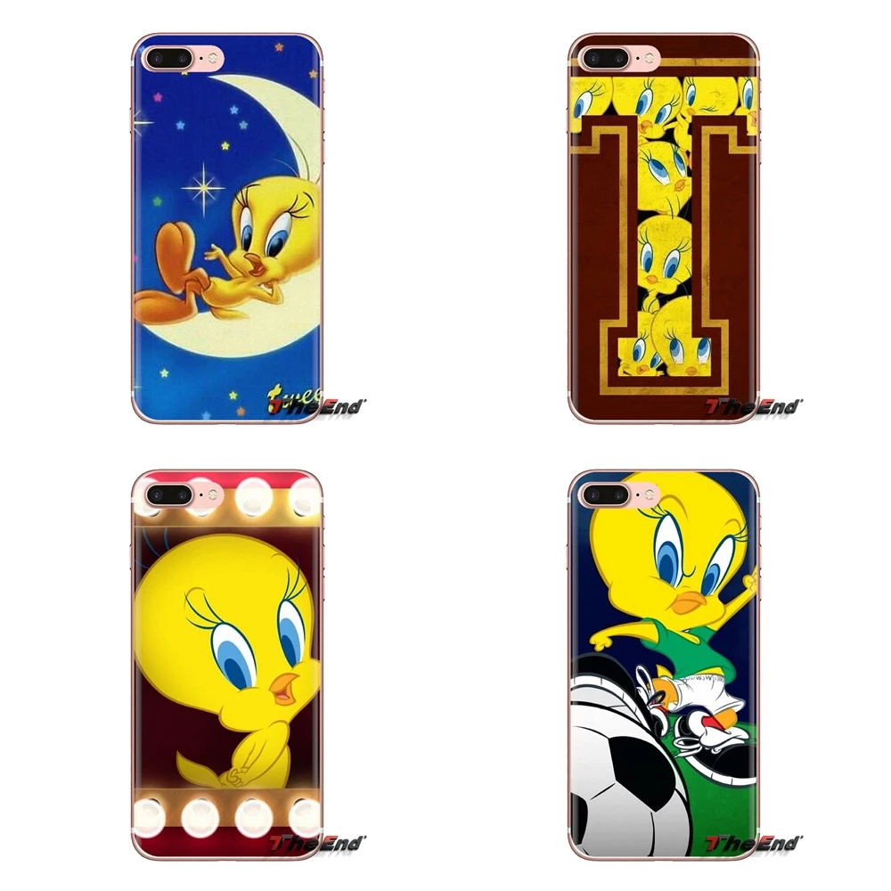 Tweety Bird looney tunes For Sony Xperia Z Z1 Z2 Z3 Z5 compact M2 M4 M5 C4 E3 T3 XA Huawei Mate 7 8 Y3II Transparent TPU Housing |