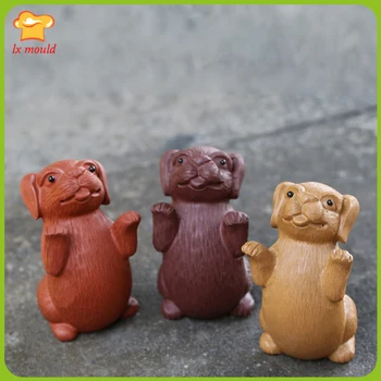 

2018 new cute animal lucky dog soap silicone mold zodiac dog diy soft clay creative soft silicone mold