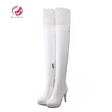 Original Intention Women Boots Sexy Thigh High Boots Platform Thin Heels Shoes Woman Over the Knee