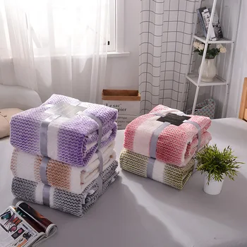 

Hot sale warm blanket Spring/Autumn summer Soft Coral Fleece Blankets on bed for adults kids Rectangle queen king gray Blankets