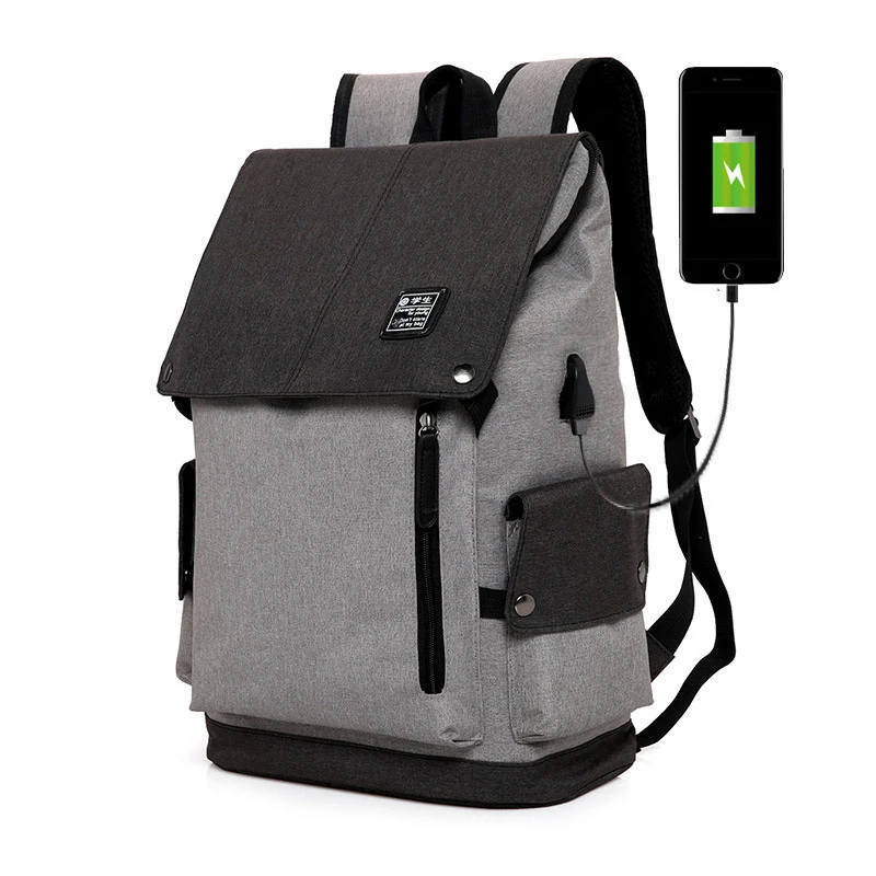 

Laptop Backpack Anti Theft Backpack With USB Charging Men School Notebook Bag Oxford Waterproof Travel Solid Backpack XA2201C