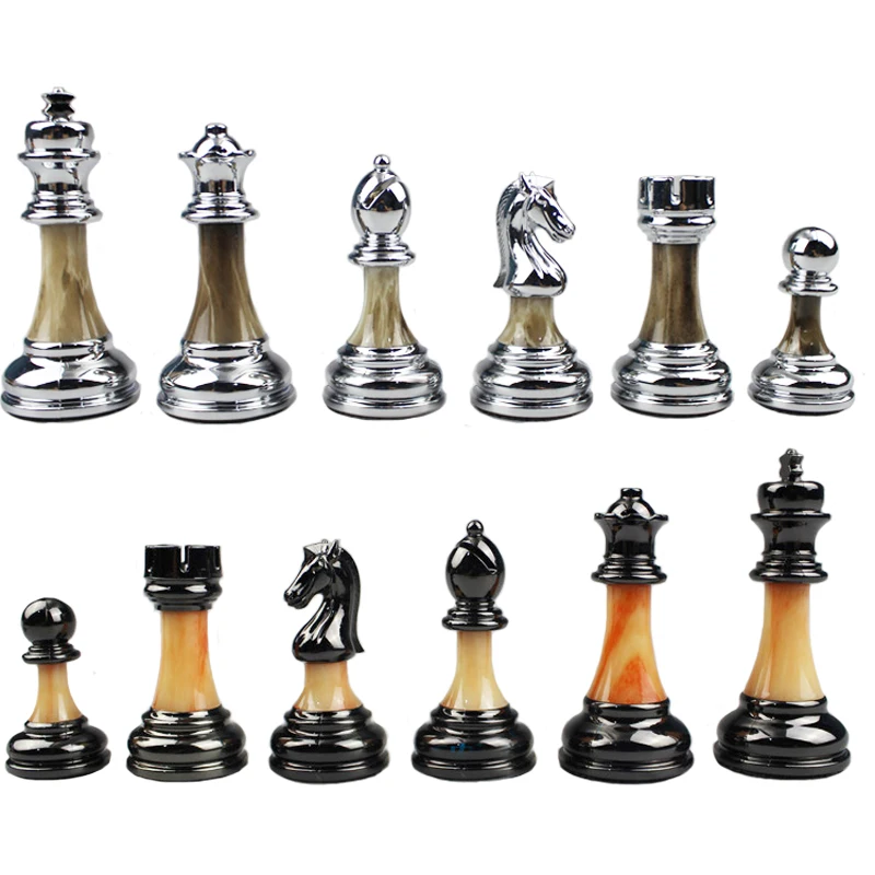 BSTFAMLY Chess Set ABS Plastic Plating Process and Metal Aggravation Chess Pieces High Grade King Height 90mm Chess Game LA100 BSTFAMLY Chess Set ABS Plastic Plating Process and Metal Aggravation Chess Pieces High Grade King Height 90mm Chess Game LA100