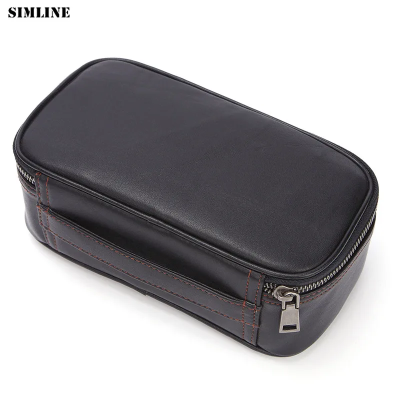 Мужская косметичка SIMLINE маленький Винтажный чехол из натуральной кожи для