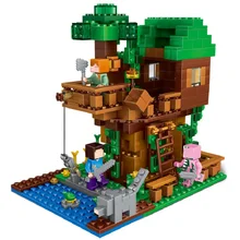 406Pcs Enlighten Mine World Minecrafted The Tree House Building Blocks Brick My Craft Figures Kids Educational