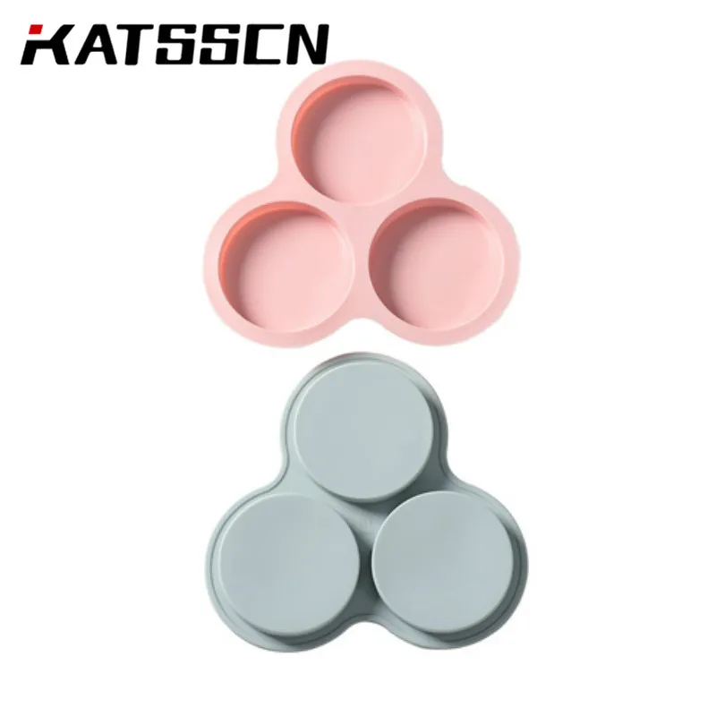 

DIY Pink and Blue Color Silicone Baking Mold in KATSSCN Silicone Chocolate Mold 3 holes Cake Mold Bakeware Chocolate Mould