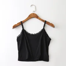 Новинка, летняя женская майка на бретельках, регулируемые майки, Короткие топы, кружевная Сексуальная Повседневная майка для девочек