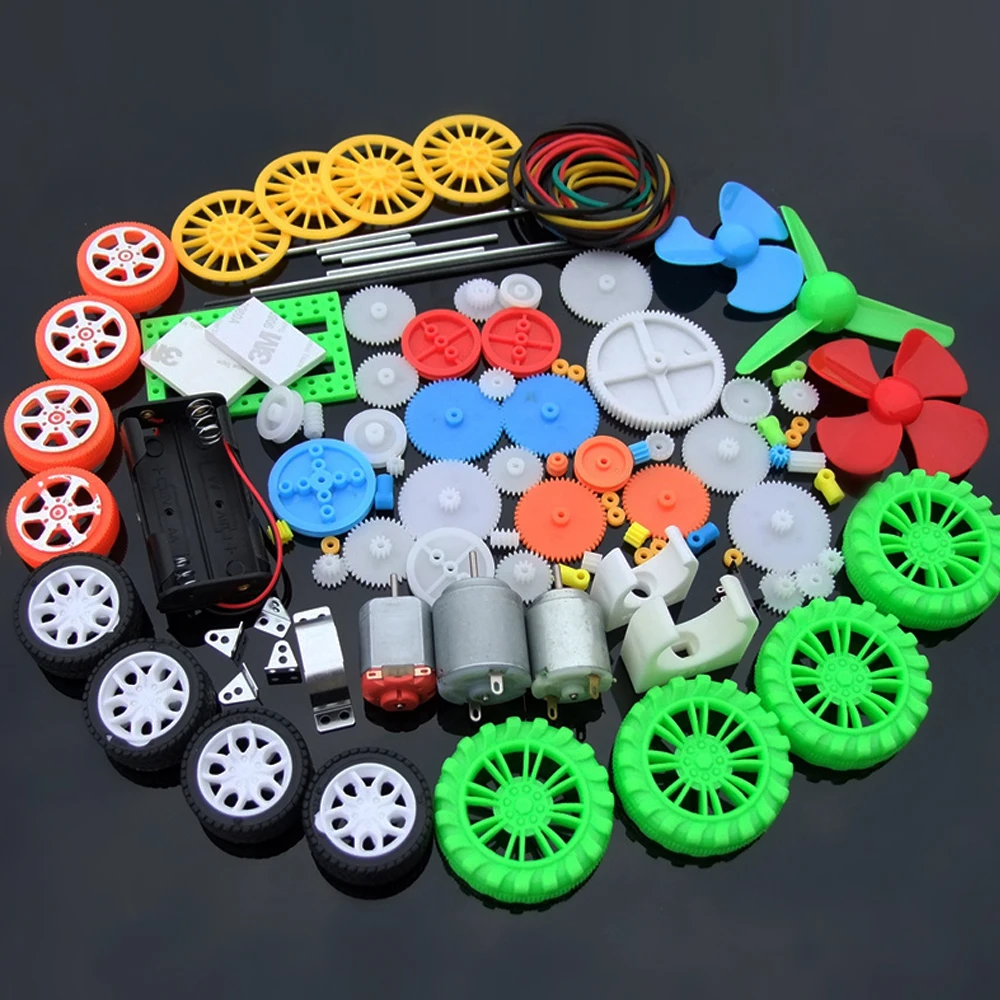 

New 112pcs Plastic Gear Gearbox Electronics DIY Toy Car Boat RC Aircraft Robot Repair Assembly Kit School Scientific Child Gift