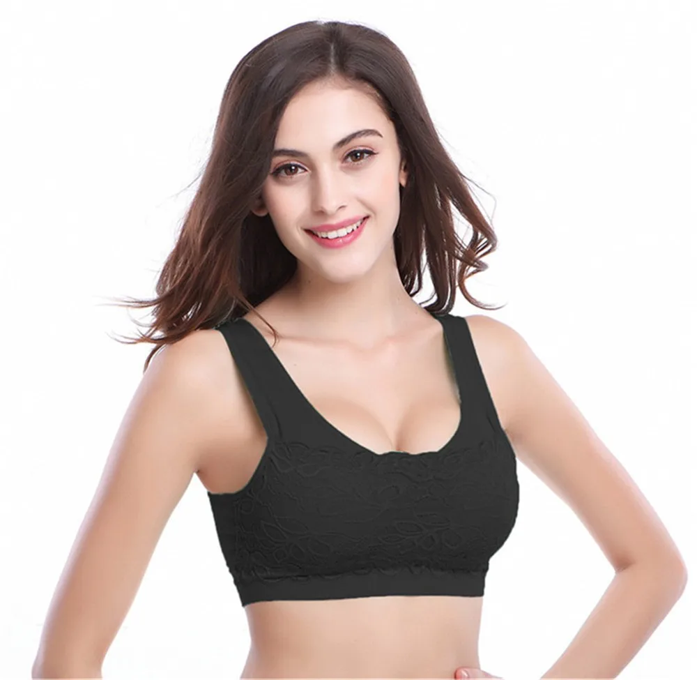 Sexy Vest Lace Women Padded Tank Tops Bra Good Quality Women Female Padded Tank Top Fitness Workout Bra Woman Lace Crop Top (23)