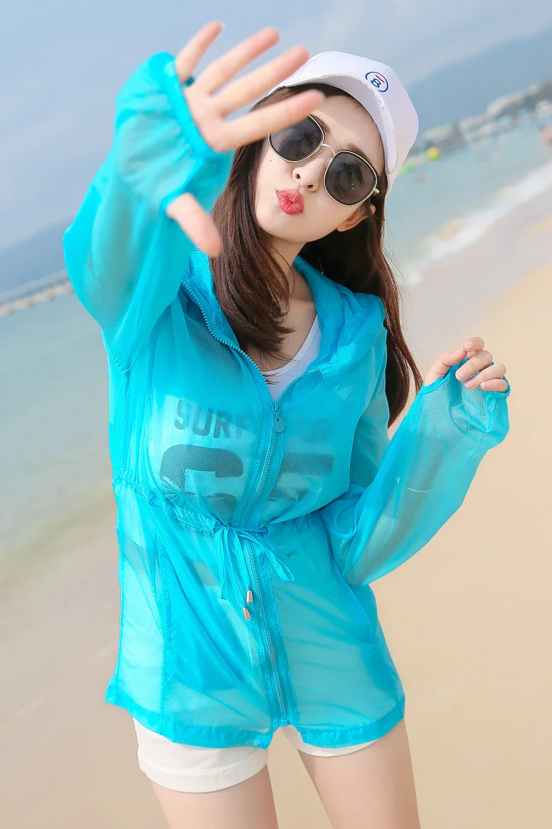 Women's ultra thin breathable sun protection clothing female long