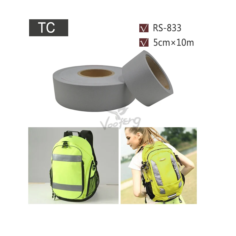 

5cmx10m Silver TC Material Reflecterende Stof for Reflective Garments Free shipping