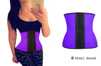 

2019 women gaine amincissante corset slimming latex waist trainers slimming sheath body girdles women rubber belt belly