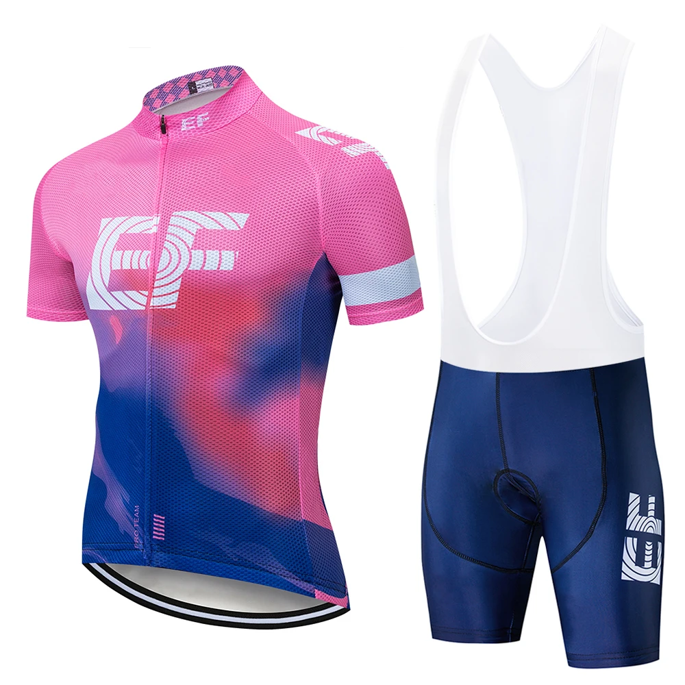 Розовый pro Тур команда EF Велоспорт Джерси Набор велосипед трико пропускающее воздух MTB быстросохнущая велосипедная одежда Ropa ciclismo гелевая накладка
