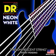 Dr K3 Hi Def Neon White Luminescent Electric Guitar Strings Light