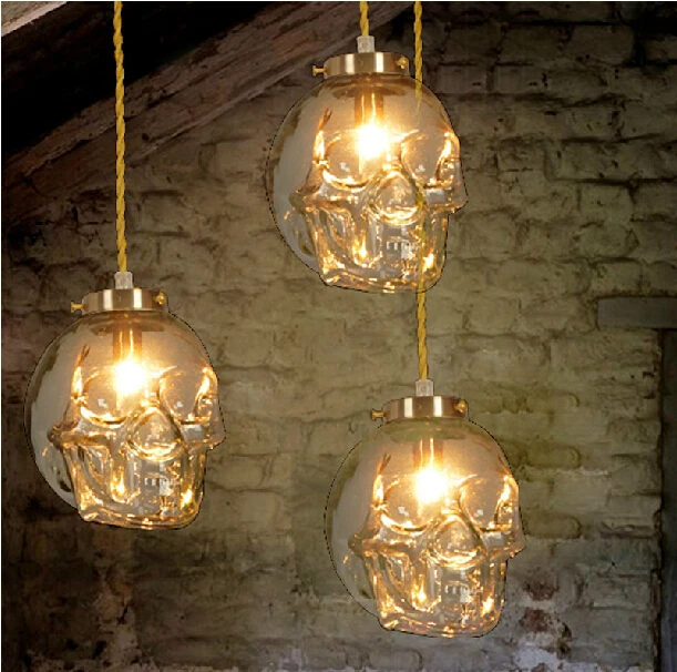 Modern Home Creative Transpa Skull Gl Pendant Light Single Modern Home Creative Transpa Skull Gl Pendant Light Single Head Fashion Bar Hangling