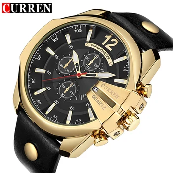 

CURREN Men's Top Fashion Sports Quartz Watch Men Luxury Designer Watch Man Quartz Gold Clock Male Date Clock Relogio Masculino