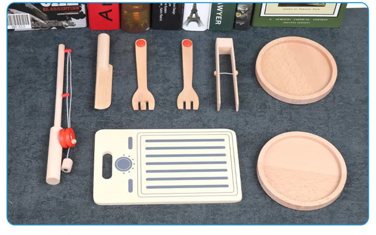 Детские игрушки многофункциональная Рыбалка/резка еды 2 в 1 деревянные игрушки для детей моделирование ролевые игры кухонные игрушки развивающий подарок