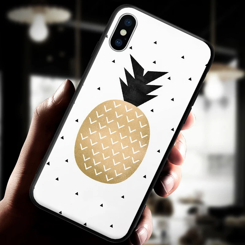 Жесткий чехол для телефона с рисунком ананаса из розового золота Vogue iPhone 5 5S SE 6 6S 7 8