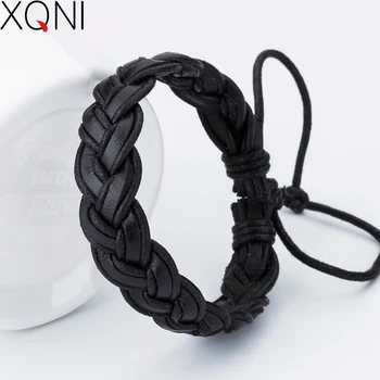 

New Fashion Charm Leather Bracelets Popular Handmade Bangle DIY Handmade Cross men Bracelets bangles