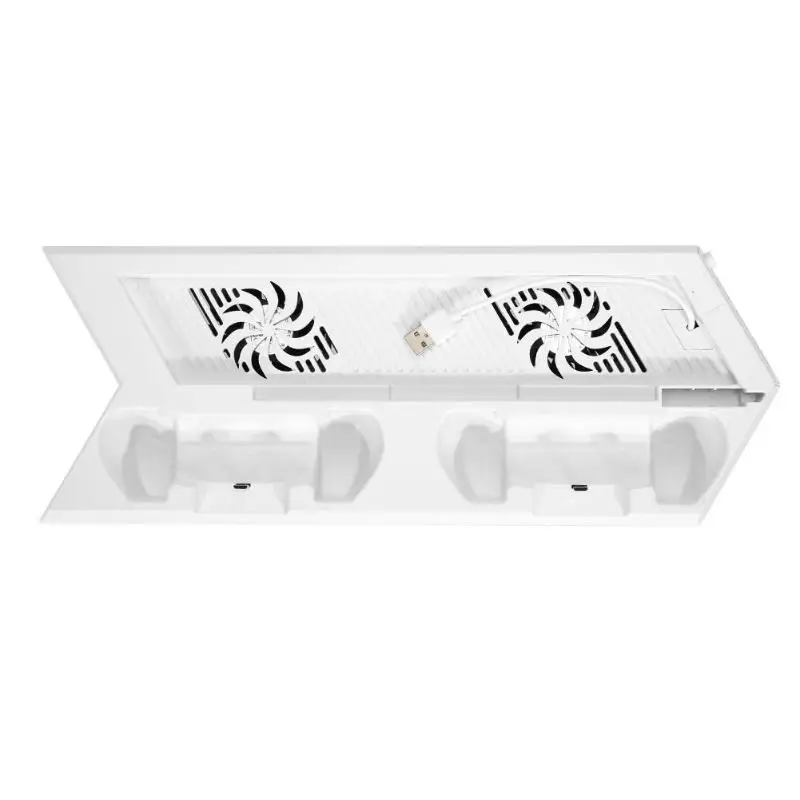 

White Vertical Stand Cooling Fan Cooler Controller Charging Station for PS4 Console White