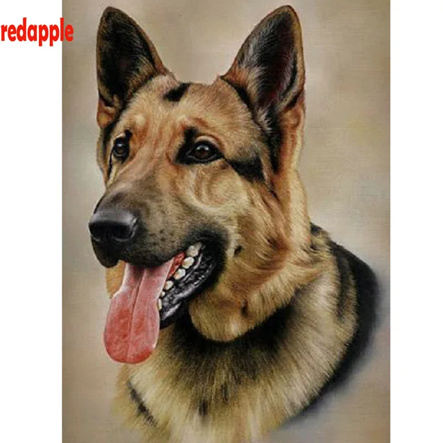 2018 German Shepherd Diamond Painting Full square Stone Dog Diamond Embroidery of Rhinestones