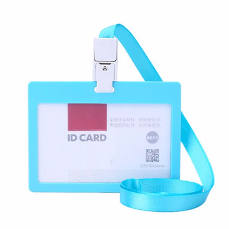 Cartão de Identificação Suportes com Cordão Cartão de Visita Titular do Cartão Material de Escritório Case Crachá Horizontal Estilo Escola Papelaria 10 Pçs 11 10 pçs cartão de identificação suportes com